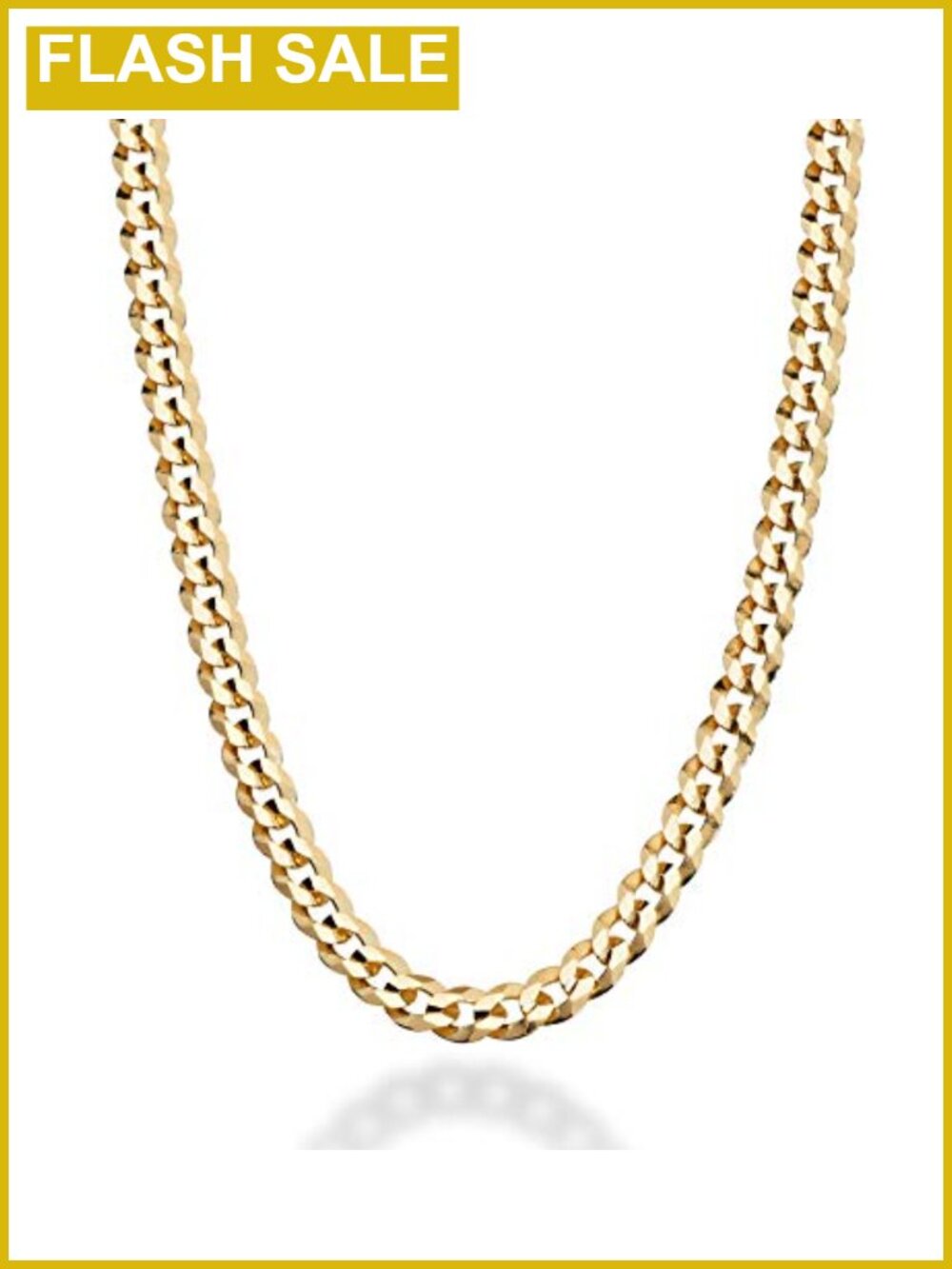 18K Gold Plated 925 Sterling Silver 5mm Curb Link Chain Necklace